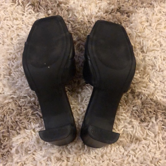 Lilah Padded Slide Sandal Heels in Black - Picture 6 of 7